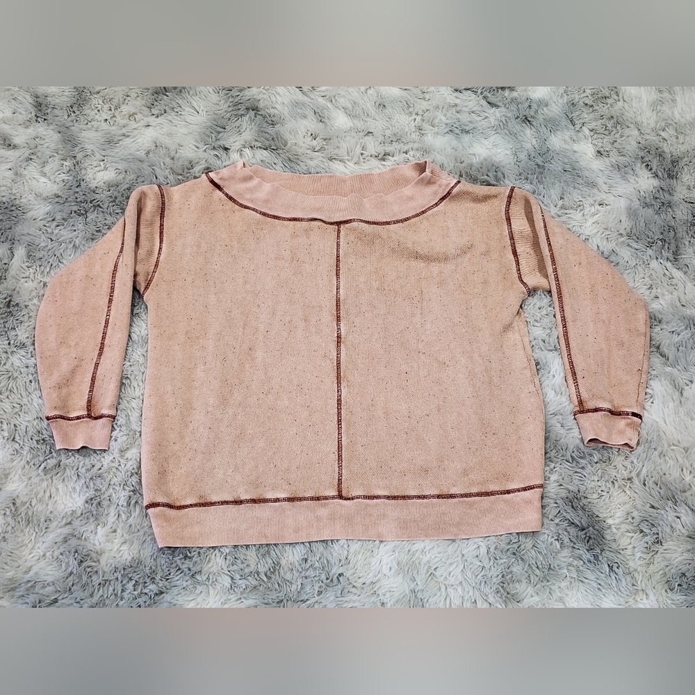 ANTHROPOLOGIE | Pilco | Off The Shoulder Slouchy Sweatshirt  | Mauve |XS | NWT - Picture 3 of 7